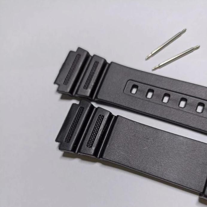 Baru STRAP TALI JAM CASIO WR-100M WR100-M WR100M LUG 18MM WARNA HITAM FREE