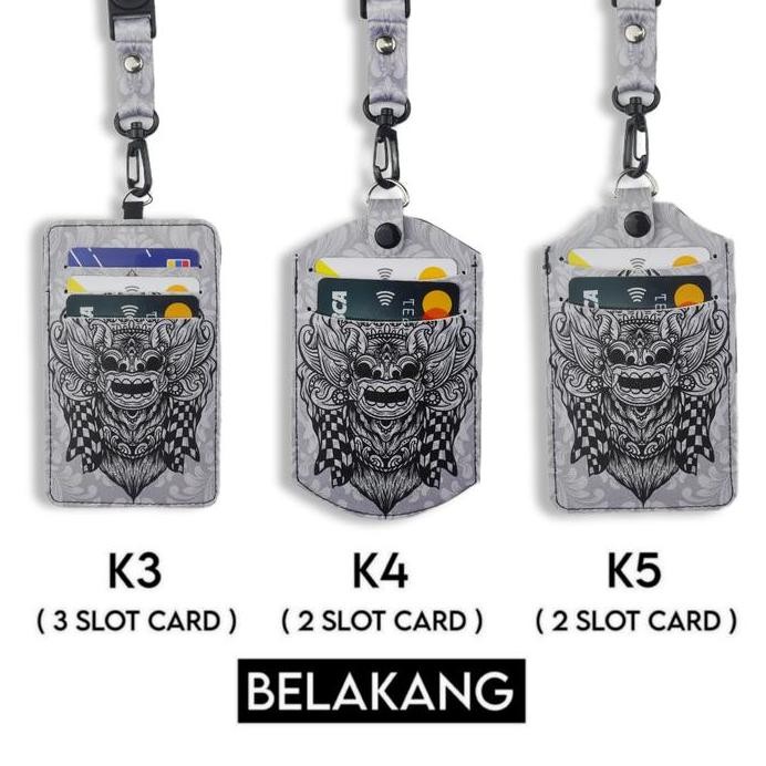 

New V4 Id Card Holder Leather Custom + Lanyard Custom Nama Barong Series Gantungan Tali Lanyard Holder Id Card Kulit UV Print