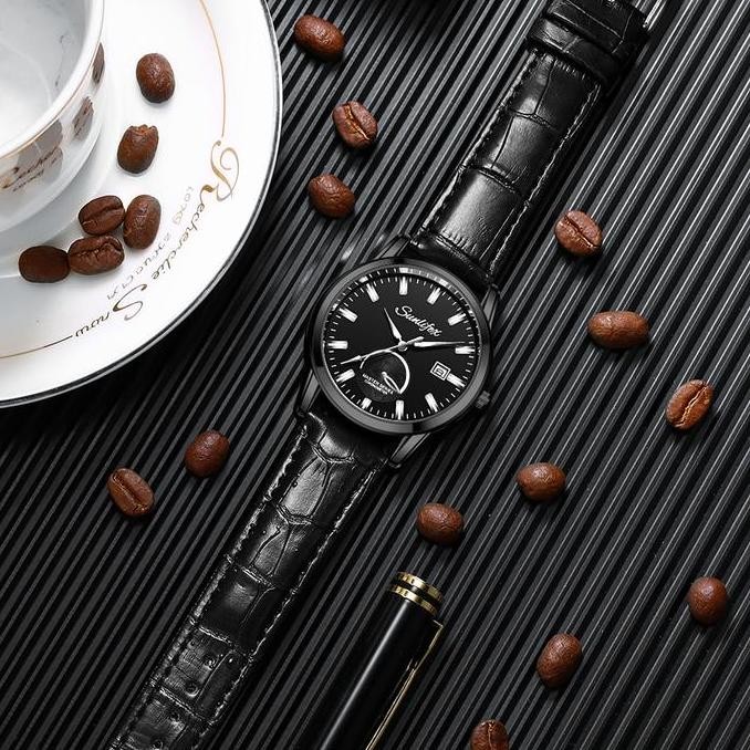 Sunlifex Jam Tangan Pria Original Kuarsa Klasik Santai Calendar Jam