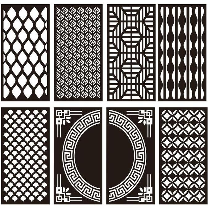 Pagar Besi Cutting Laser - Penyekat Ruangan Minimalis - Laser Cutting Cnc - Ornamen Plat Hitam Motif