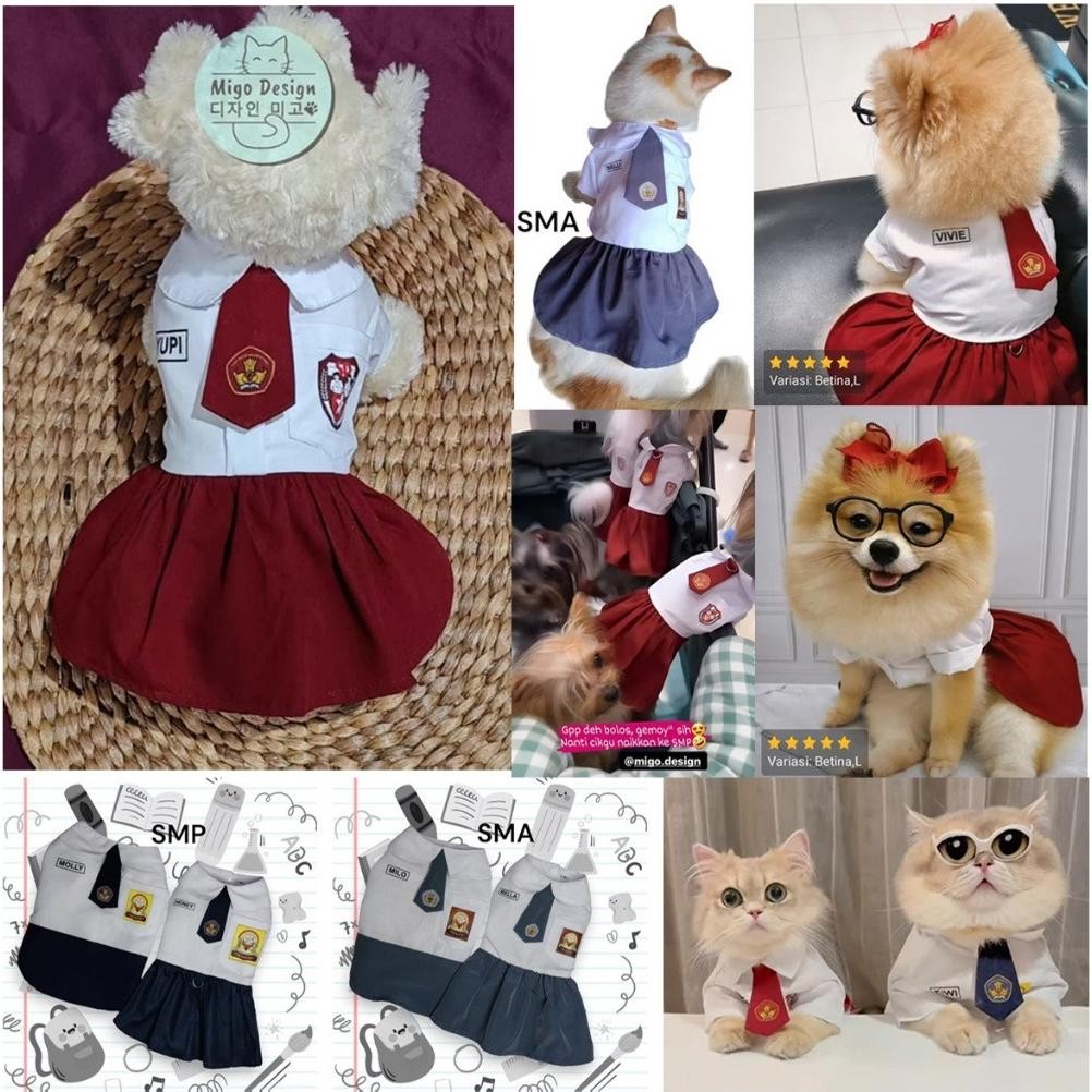 (Terbaru) HALPETT.SHOP FREE NAMA SCHOOL EDITION Migo Design E04 - Edisi Agustus Baju Seragam Sekolah