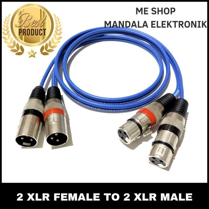 kabel mixer xlr female to xlr male 1 set L/R 5 meter
