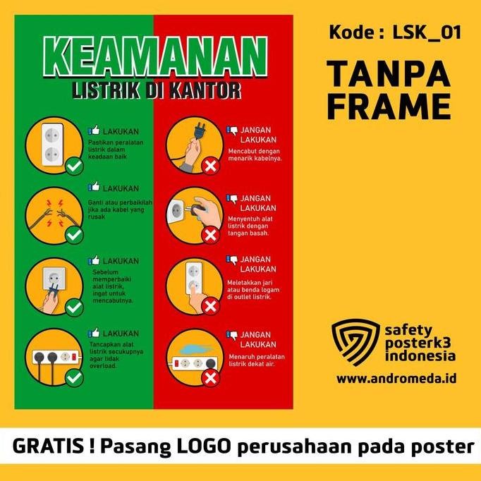 Safety Poster K3 : Keamanan Listrik Di Kantor