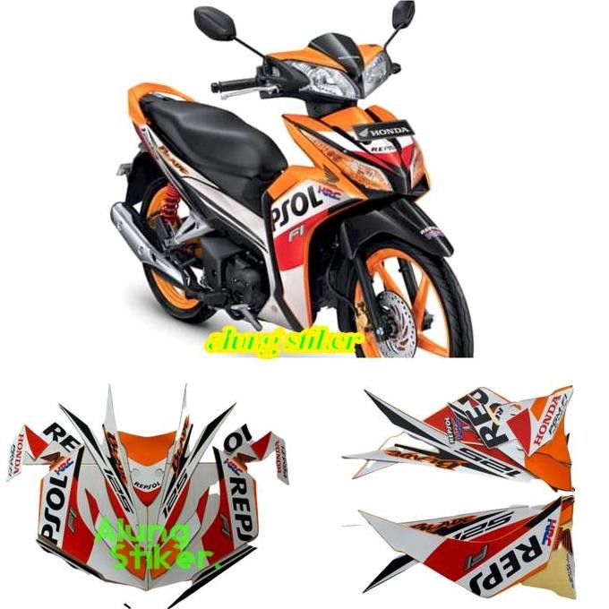 TERMURAH STIKER STRIPING LIS LES BODY MOTOR HONDA BLADE REPSOL 125 FI 2014