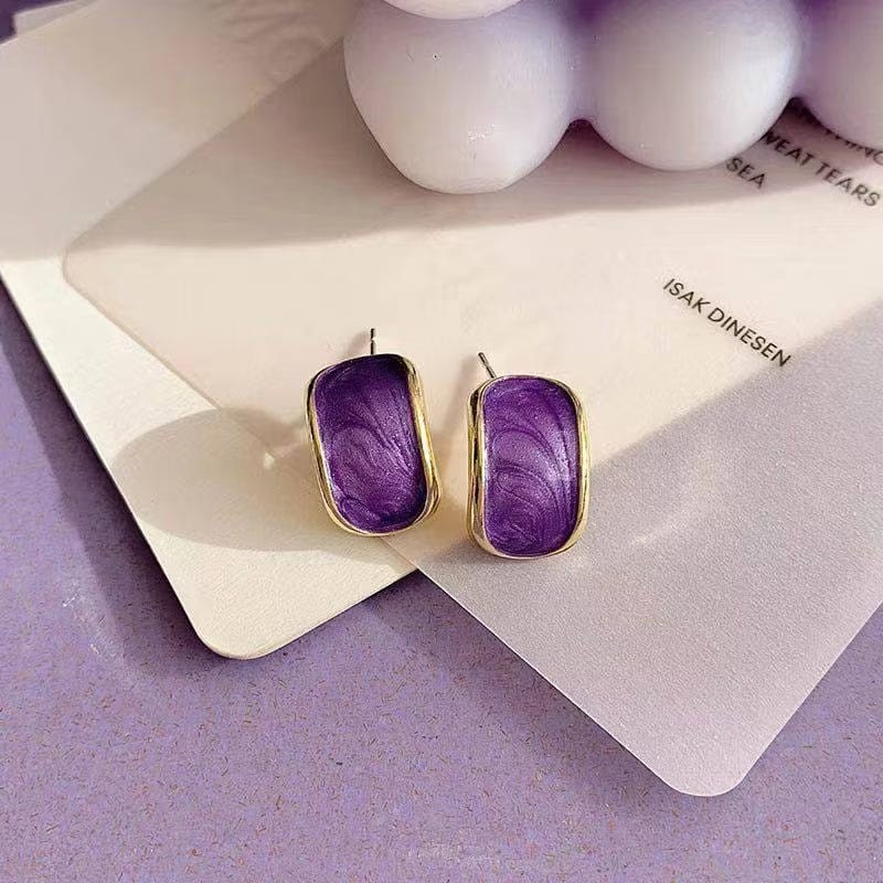 ANTING WANITA kode 475 Anting Hijab Anting Fashion Korea bulat ungu