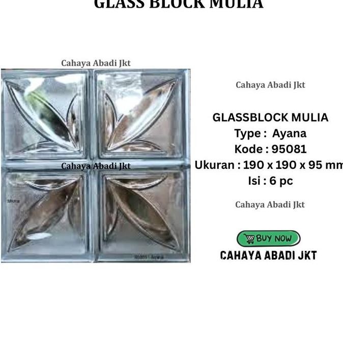 Glass Block Glassblok Mulia Ayana Per Dus Isi 6Pcs