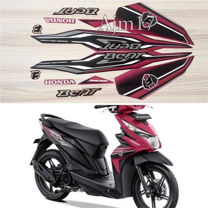 TERBARU STIKER STRIPING BEAT ESP 2019 PINK HITAM