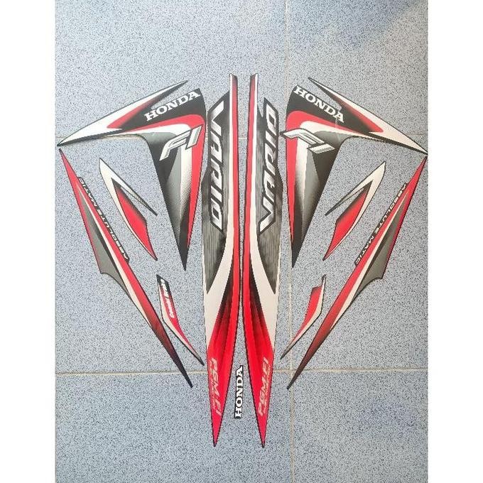 TERBARU STIKER STRIPING HONDA VARIO LED FI 110 2014 HITAM FULL BODY ORIGINAL