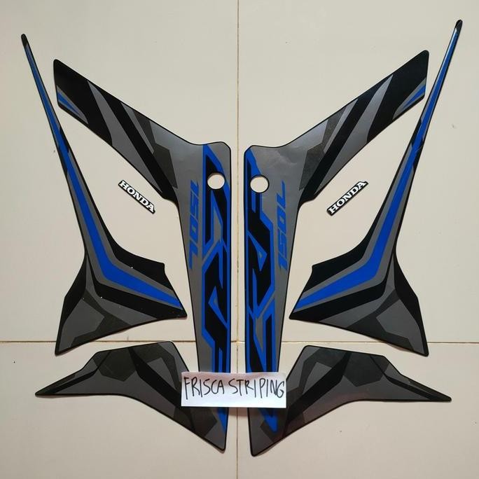 TERMURAH STRIPING STIKER CRF 2018 2019 HITAM BIRU