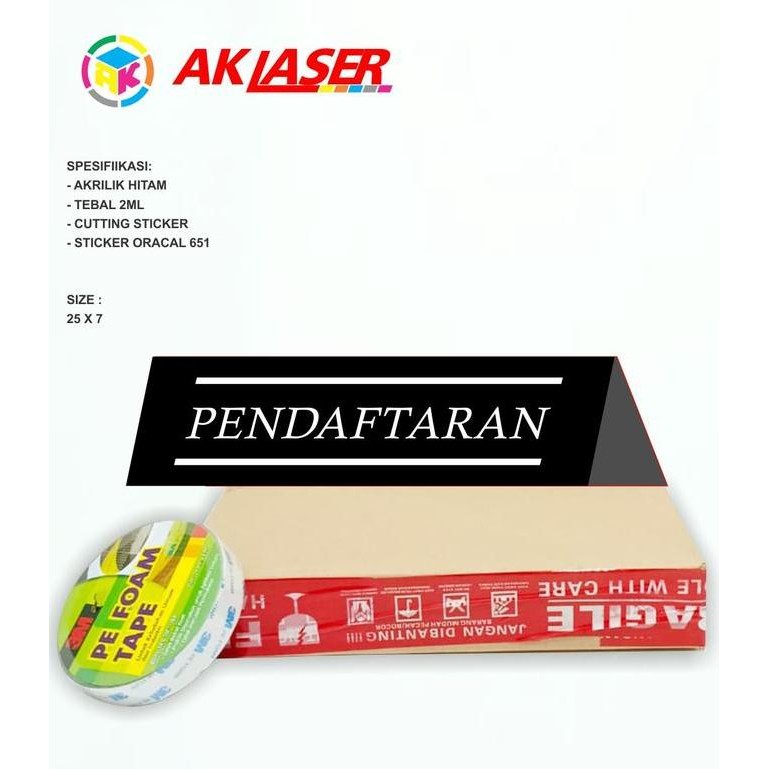 

AKRILIK SIGN PAPAN NAMA MEJA PENDAFTARAN