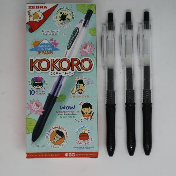 

Terbaru Pulpen Zebra Kokoro Pen Gel Halus Original Jepang