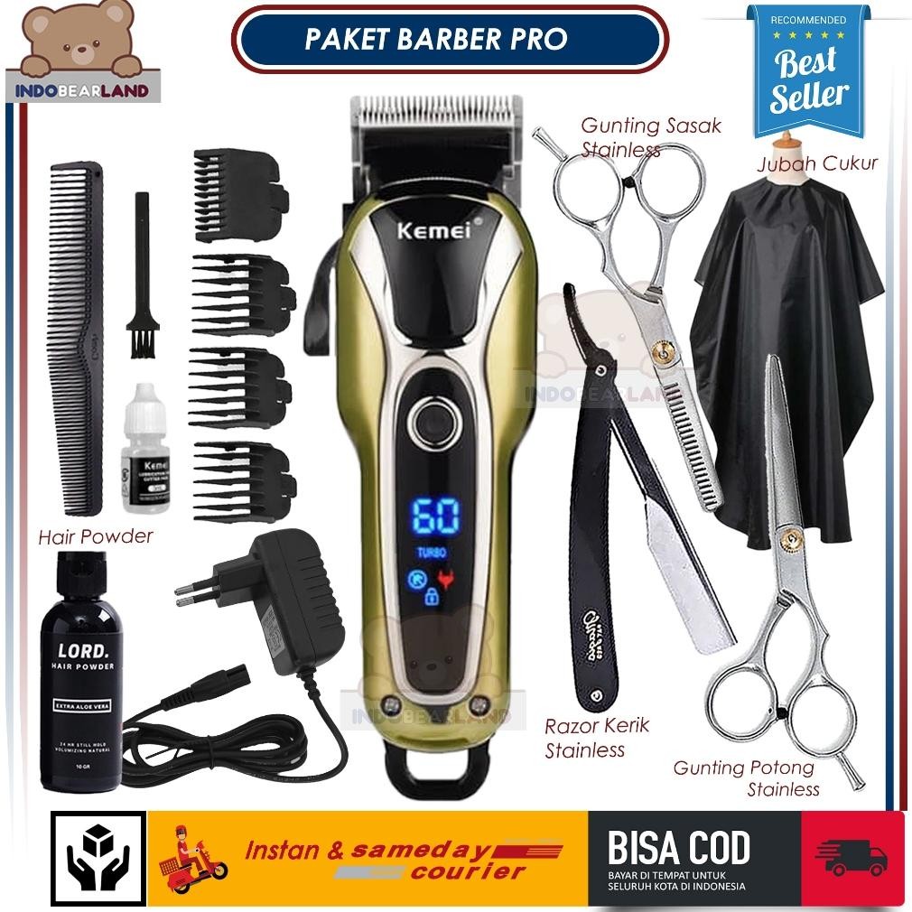 Alat Mesin Cukur Rambut Original Kemei Hair Clipper Peralatan Salon Barber Pangkas Rambut Lengkap