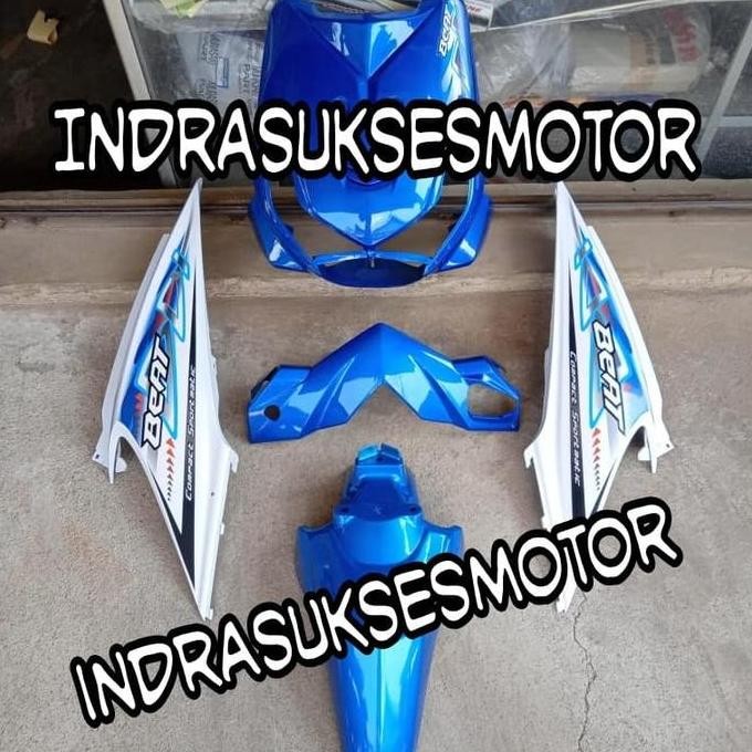 cover full body halus motor beat karbu warna biru putih