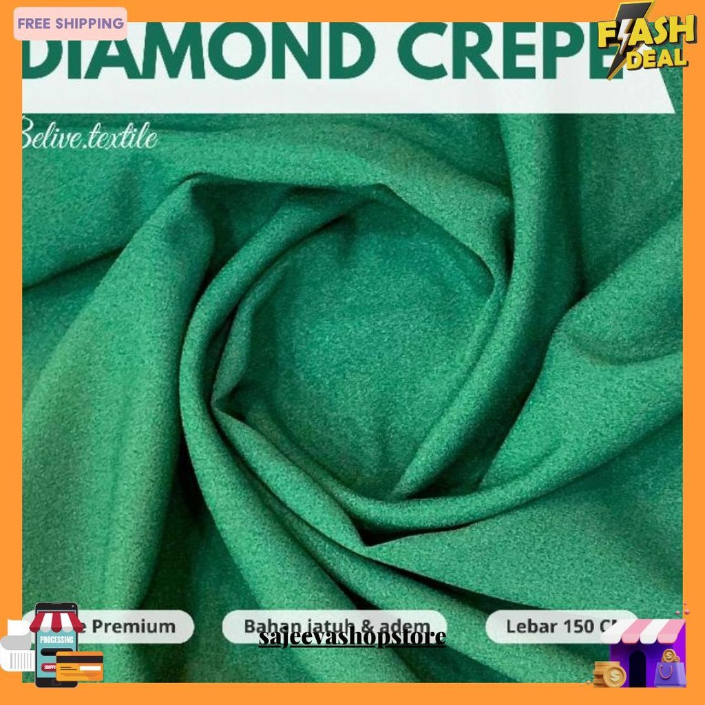 Kain Diamond Italiano Georgette Crepe / Crepe Diamond / Kain Diamond Premium Bahan Jilbab Hijab Pash