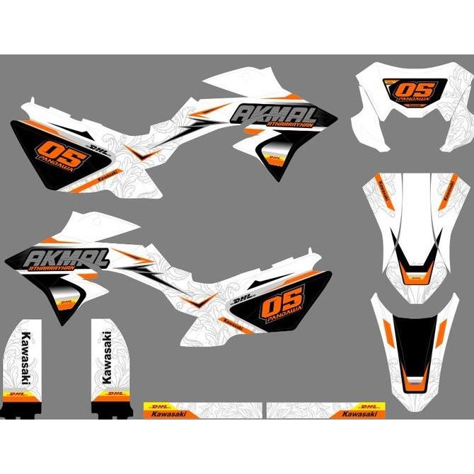 Decal New Dtracker full body custom desn Motif Batik Putih Cutting Oren
