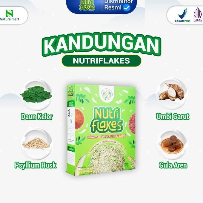 

Nutriflakes 2 Box - Sereal Granola Susu Ubi Garut Bpom Halal Asli