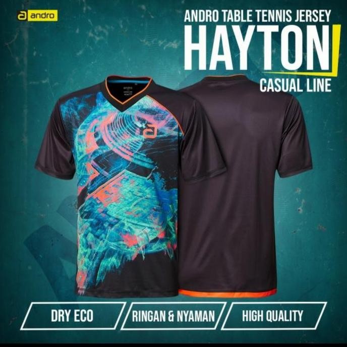 BEBAS ONGKIR - Kaos Shirt Tenis Meja Pingpong Andro Hayton