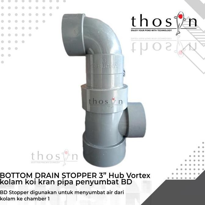 Bottom Drain Bd Stopper Hub Vortex Kolam Koi Kran Pipa Penyumbat Bd Co