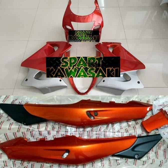 Body fairing fering atas bawah depan belakang Ninja RR old 150 Oren
