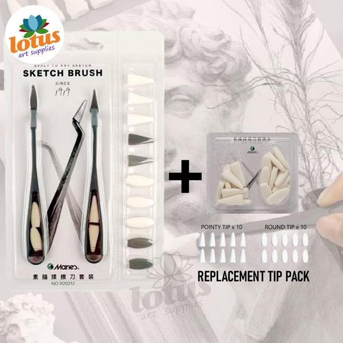 

TERBARU - Marie's Soft Blending Rubbing brush set pastel charcoal graphite