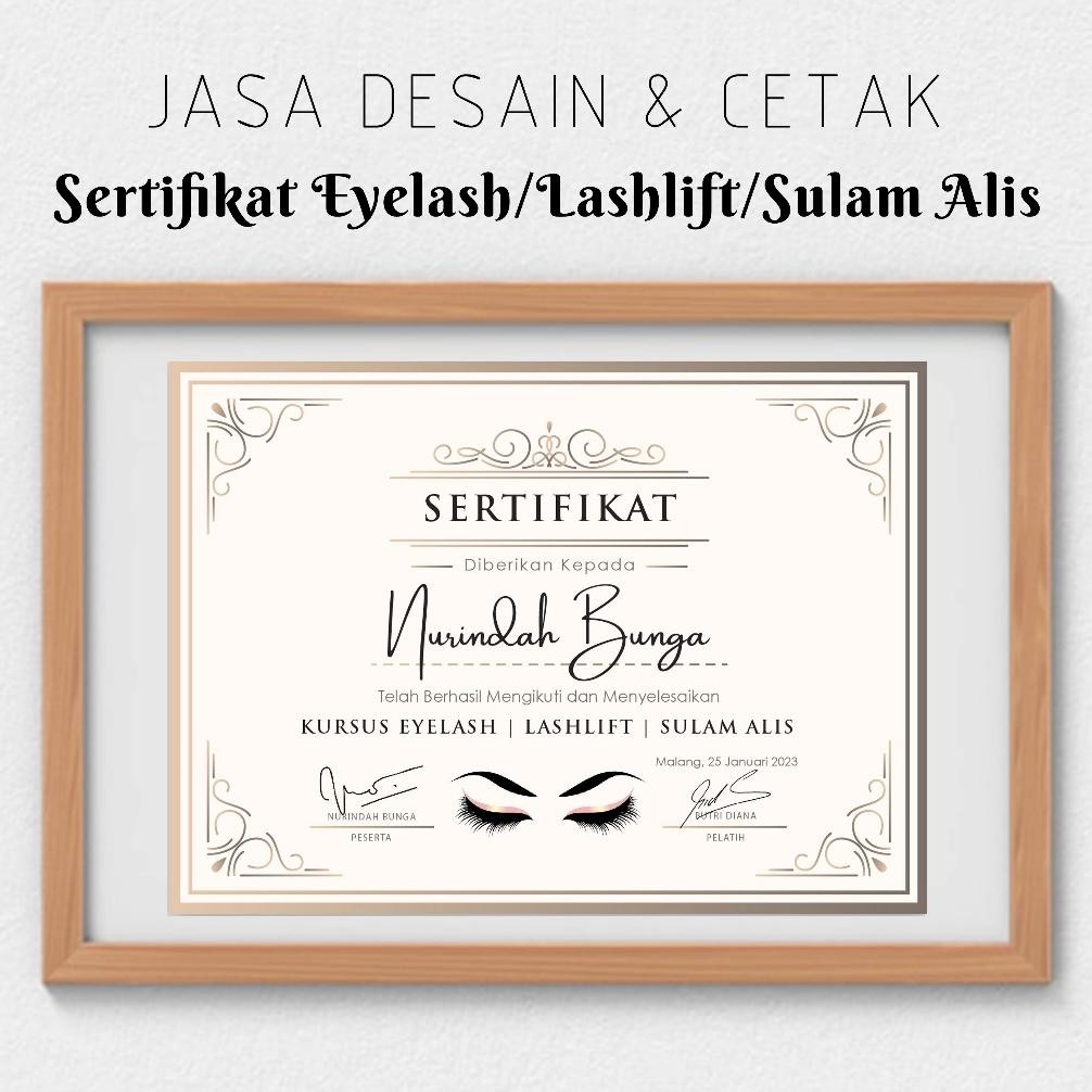 

Original [Mp72 B] Sertifikat Eyelash Extension Lashlift Sulam Alis Kursus Eyelash Beauty Certificate Piagam Penghargaan -79