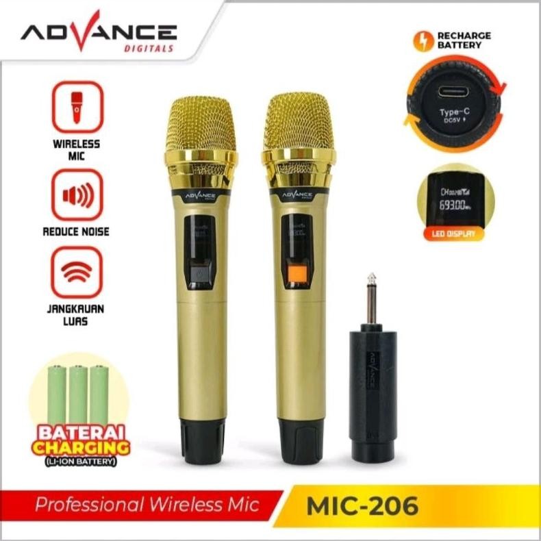 _K3C_ Mic Wireless Advance 206 Tanpa Kabel / Mic Doble Advance 206 Tanpa Kabel Aw-96