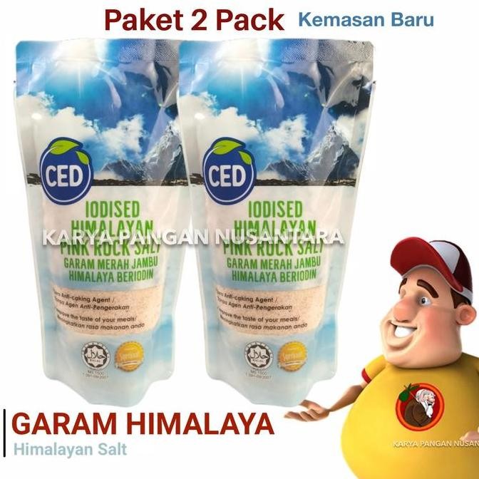 

CED NATURAL HIMALAYAN PINK ROCK SALT 500GR GARAM HIMALAYA PAKET 2 PAX