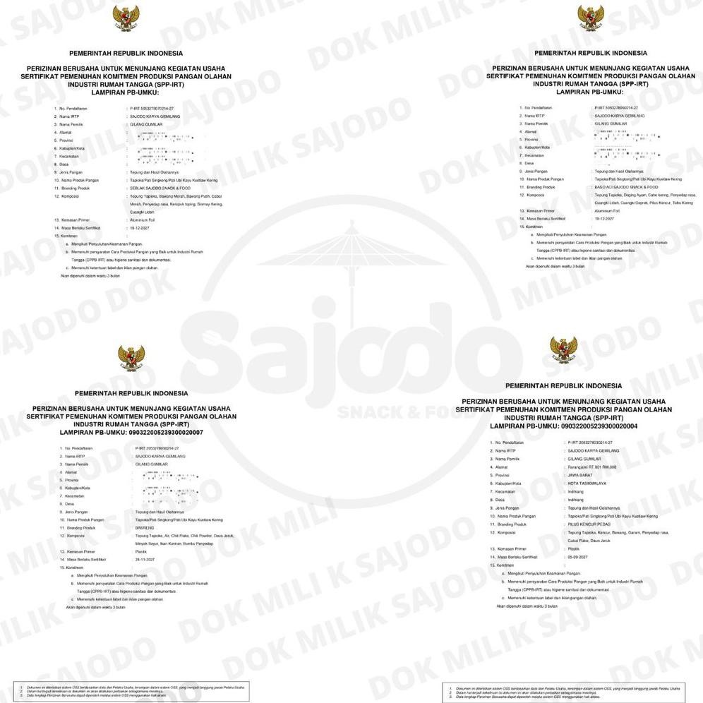 

Original Sajodo Lebih Hemat (Baso Aci, Seblak, Basreng 500Gr , Pilus Cikur 150Gr) Tre-57