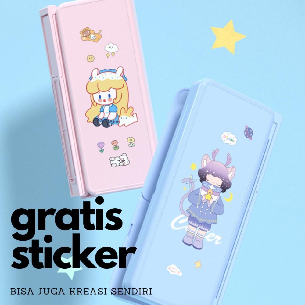 

Termurah Kotak Pensil Lipat / Tempat Pensil Multifungsi Dengan Papan Tulis Dan Tatakan Buku / Smart Pencil Case -100