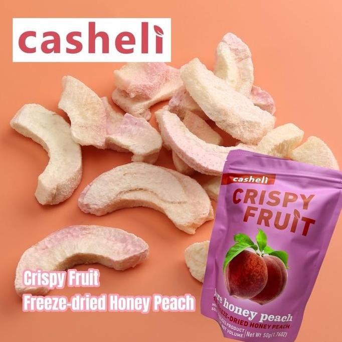 

casheli Peach Crunchy Freeze-dried Pink Peach Freeze-dried HoneyPeach Snack Camilan Manis Food Crispy Chips snacks Keripik