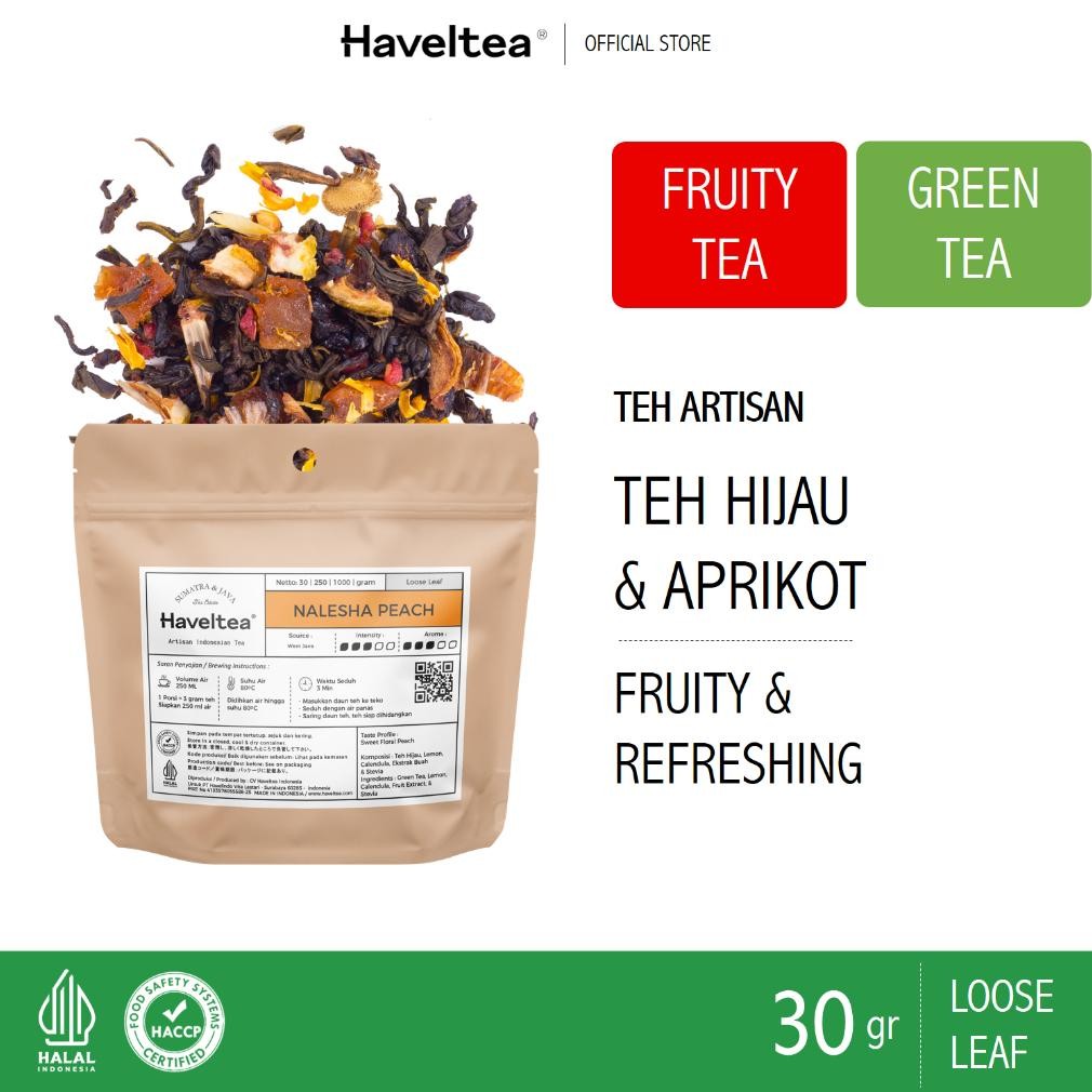 

SALE! NALESHA PEACH SMALL POUCH | HAVELTEA TEH HIJAU APRIKOT LOOSE LEAF PREMIUM