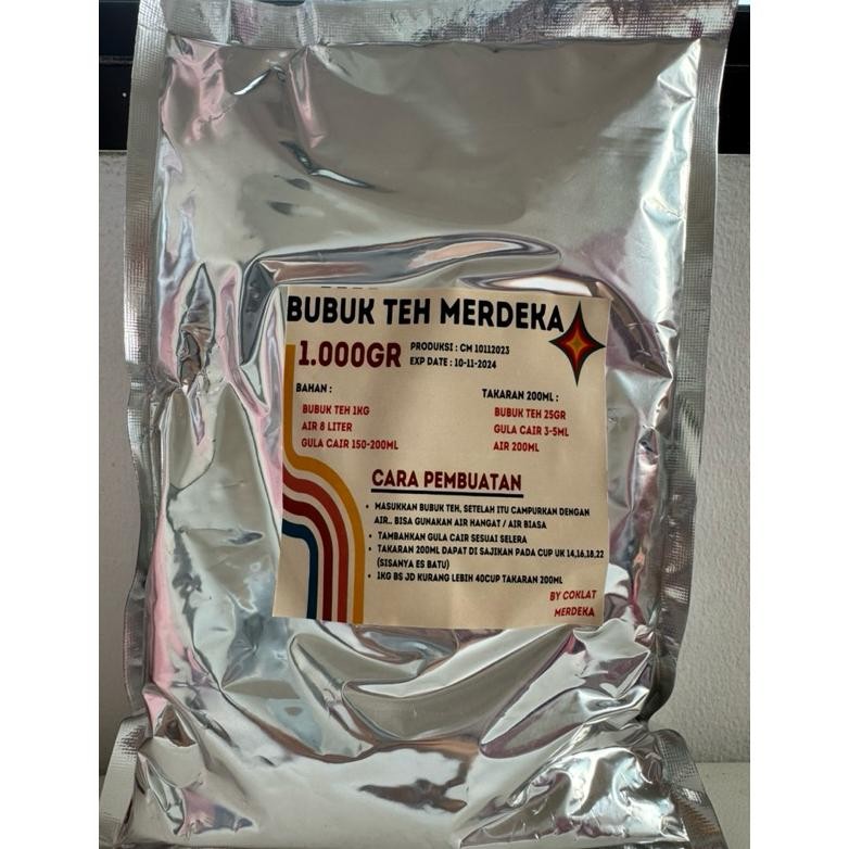 

SALE! BUBUK TEH MERDEKA 1KG TEH BUBUK HITAM ASLI UNTUK USAHA MINUMAN