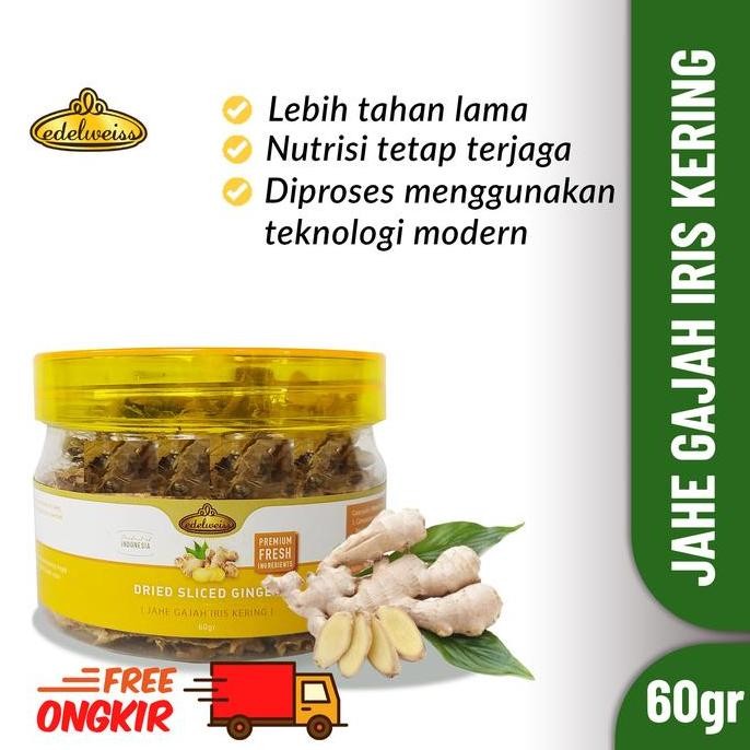 

Jahe Kering Edelweiss / jahe gajah kering / dried Ginger 60gr