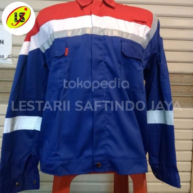 New Baju Safety Custom Bordir Pertamina Depan Belakang / Wearpack