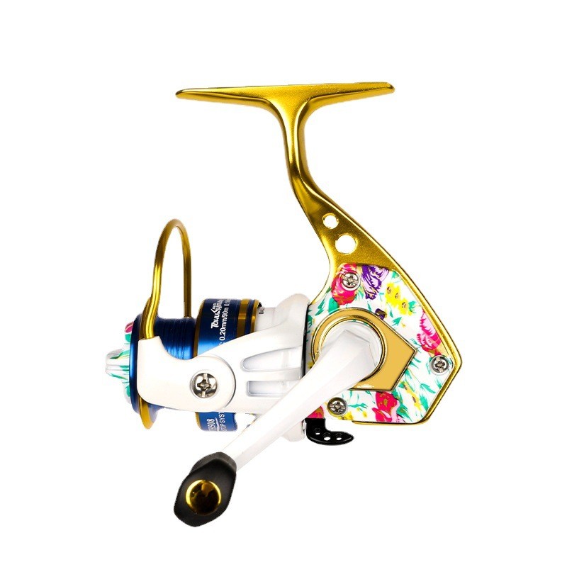 Tokushima Painted Full Metal Fishing Reel Mini Reel500Type Raft Fishing Lure Ice Fishing Reel Slant 