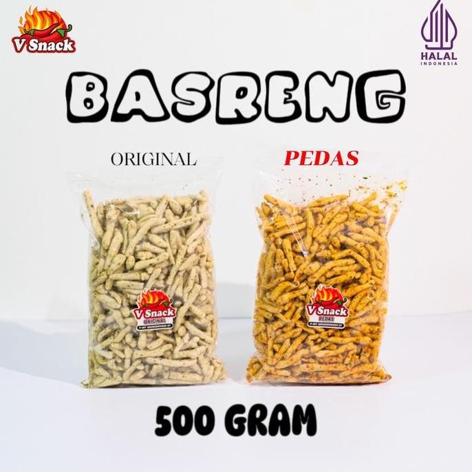 

Bundling basreng pedas 500gr & original 500gr total 2pcs Kering Makanan Food Snacks Goreng