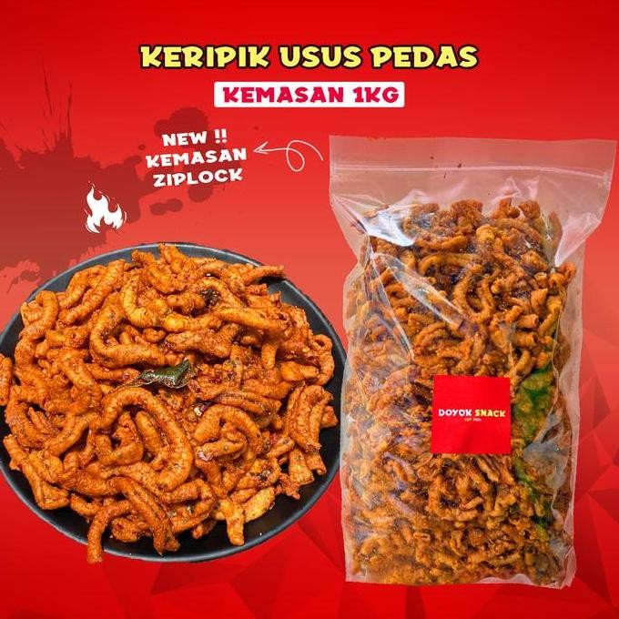 

1kg Kripik Usus Pedas Daun Jeruk Kriuk Camilan Snack Food Kering Jaya Makmur 2 Keripik Cap Doyok Snack Crispy Cemilan Asin keripik