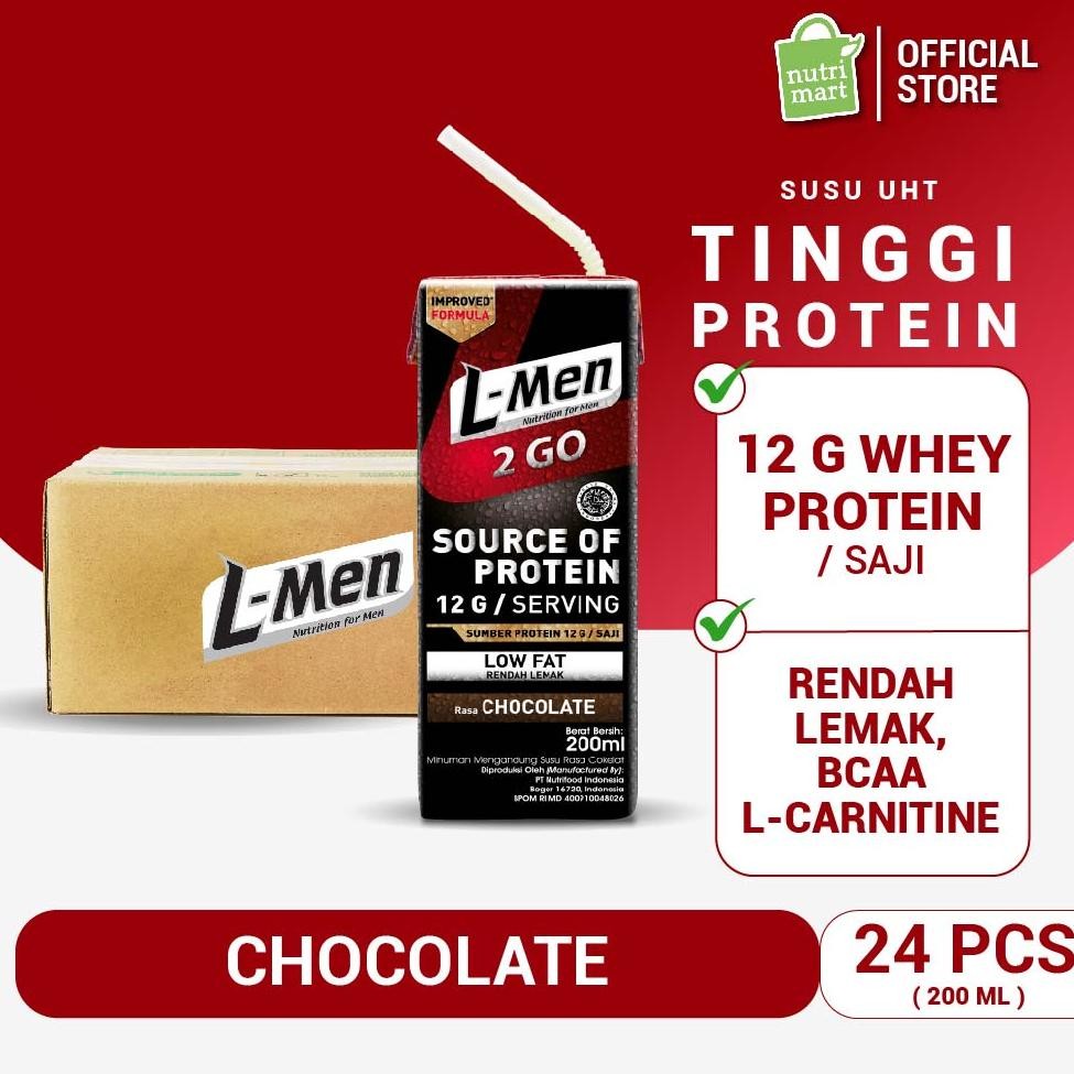 

Siap Kirim L-Men Hi Protein 2 Go Chocolate 200ml - 1 Karton Isi 24 Botol Siap Minum Tinggi Protein