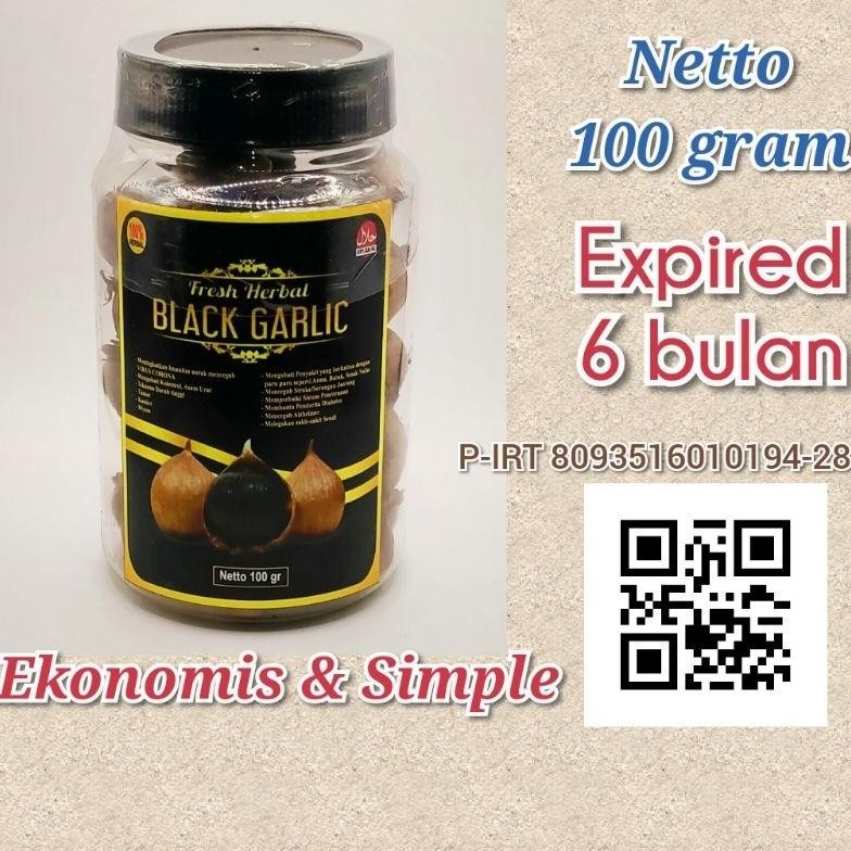 

Siap Kirim Black Garlic 100gr Bawang Hitam Tunggal Lanang Herbal Premium Murah