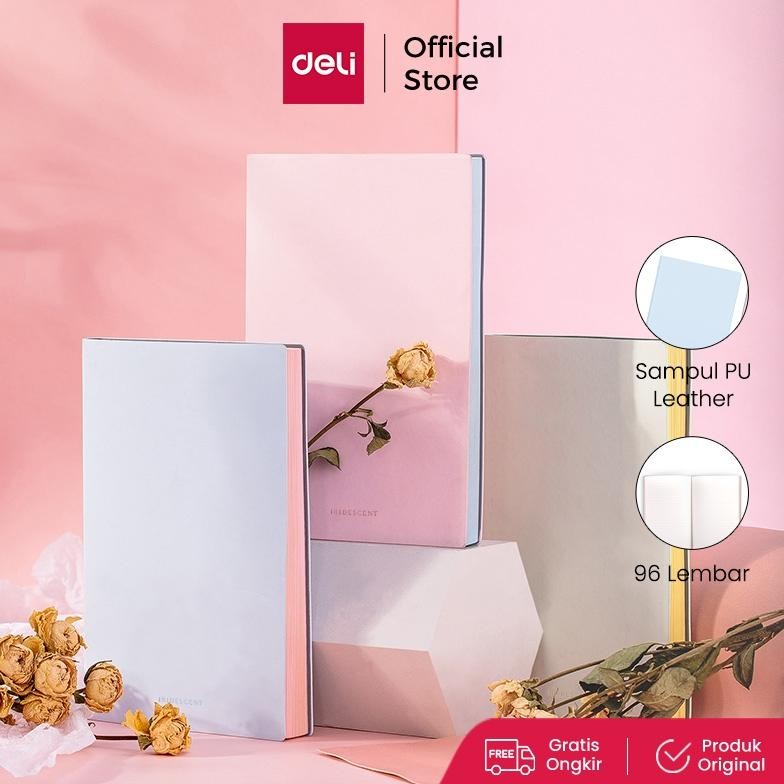 

Siap Kirim Deli Leather Notebook A5 96 Lembar Kertas 80gsm Sampul Kulit Warna Pastel