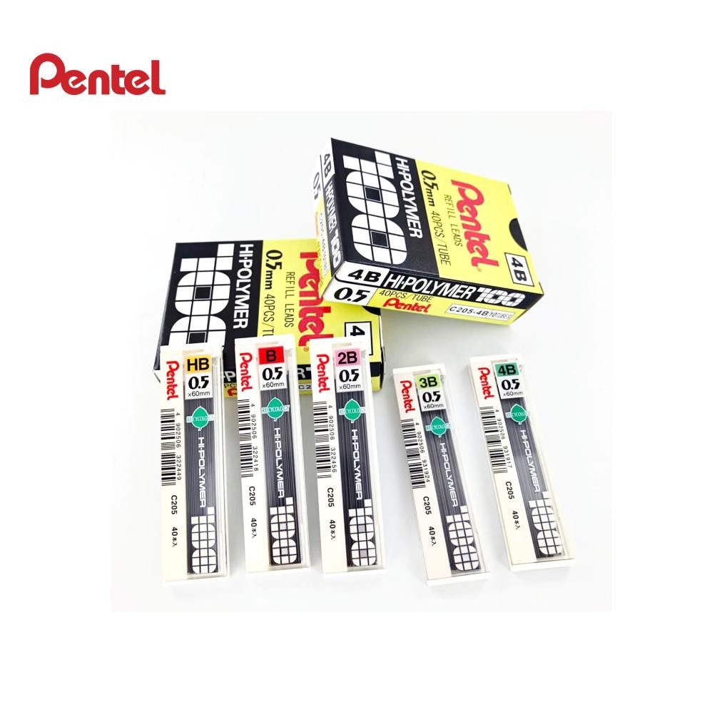 

(PROMO)- Isi Pensil Mekanik Pentel C205 HI-Polymer B / 2B / 3B / 4B / HB Tip 0.5 mm Smooth Writing Satuan
