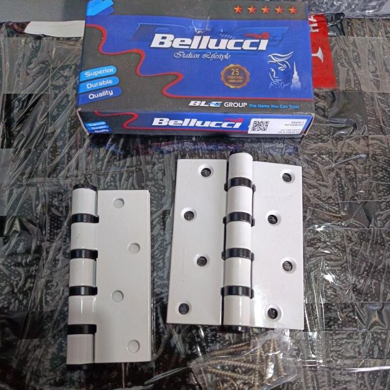 (Terbaru) Engsel Bellucci 4" WH / Engsel Pintu Bellucci 4 inch PUTIH / Engsel Pintu Bellucci Putih /
