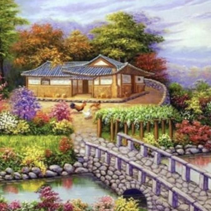 

[40X30 Cm] Set Lengkap Diamond Painting Set Diy Full Drill Kit Kraft