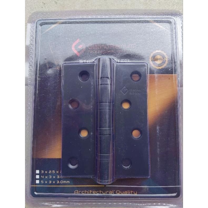 (Terbaru) Engsel Pintu Glatino 4" HITAM Sus304 / Engsel Pintu Stainless 4 inch / Engsel Pintu Kayu (