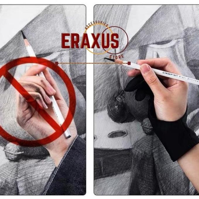 

Sarung Tangan Lukis Drawing Stylus Two Finger Anti-Touch Glove Palm Rejection Untuk Lukis Kualitas Baik Glove For Drawing Tablet