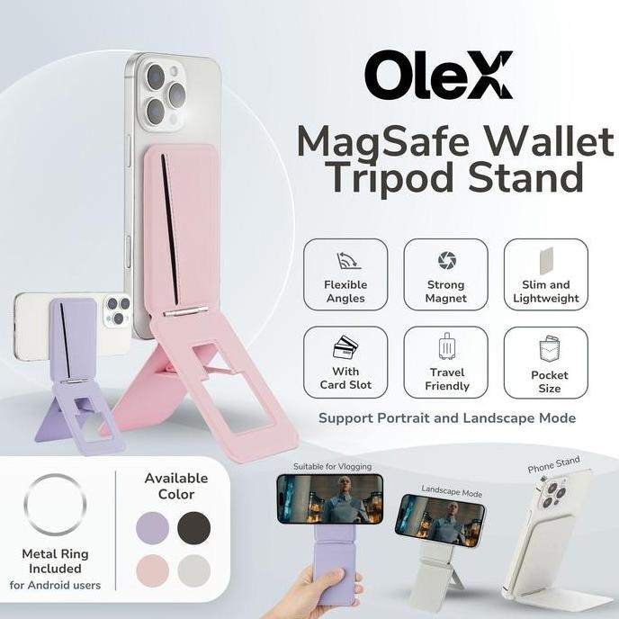 OLEX MAGSAFE WALLET CARD SLOT KARTU SLIM TRIPOD STAND MAGNETIC MOFT