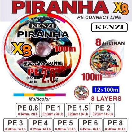 Senar Pancing Pe Piranha X8 100M