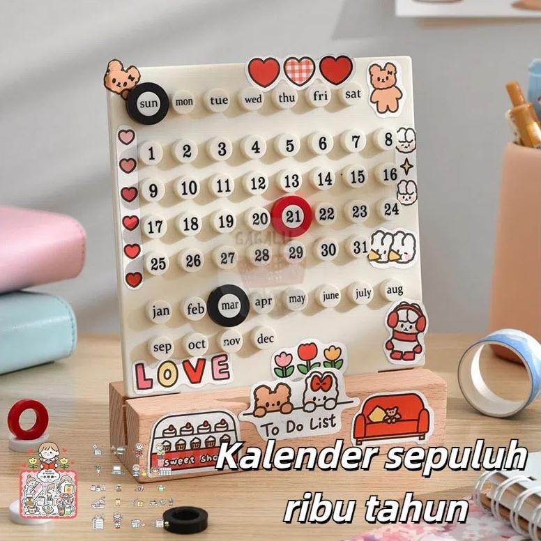 

gfd-12 Hot Sale RHAAST - Permanent Calendar DIY Kalender Meja Abadi Kawaii Desktop Calendar Terlaris Berkualitas