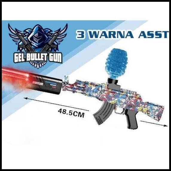 Mainan Anak Water Bubble Gel Bullet Gun AK47 Outdoor Play Toys