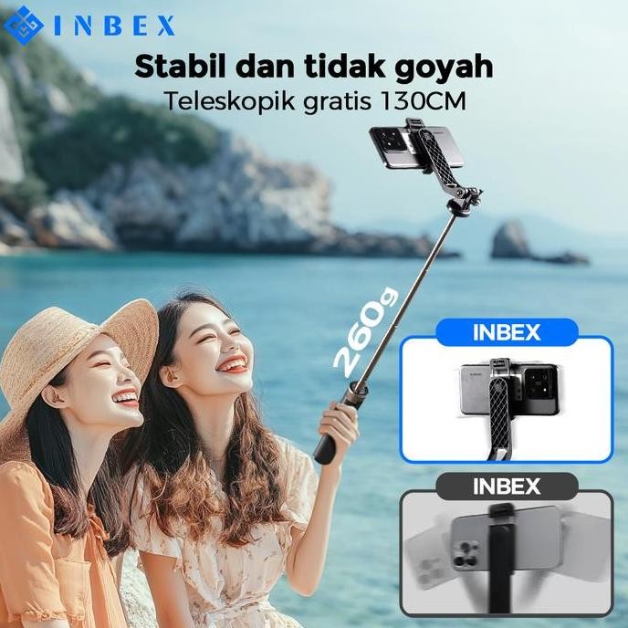 INBEX IB130 SELFIE QUADPOD TONGSIS TRIPOD 130CM MULTIFUNGSI BLUETOOTH TRIPOT KONTEN
